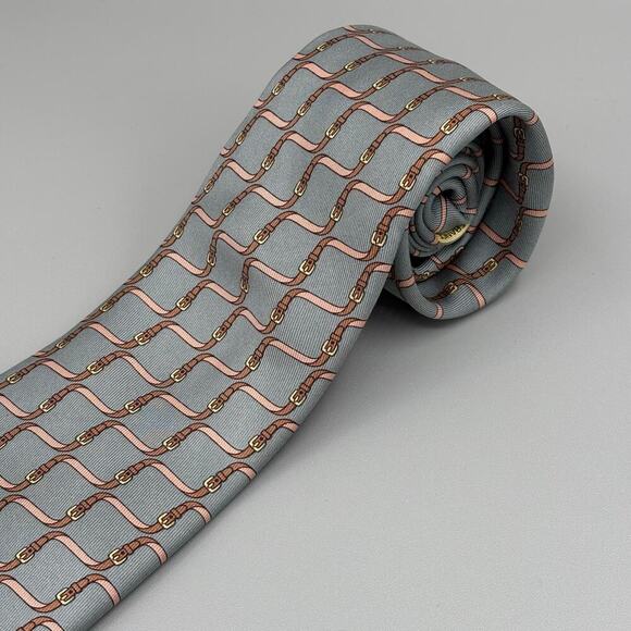 Hermes Paris Vintage 100% Silk Twisted Belt Luxury Designer Men's Tie - Picture 9 of 14